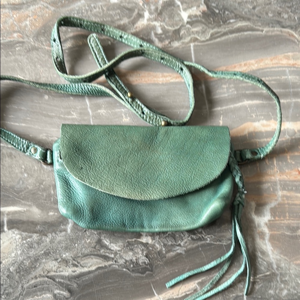 We The Free Green Leather Crossbody Bag